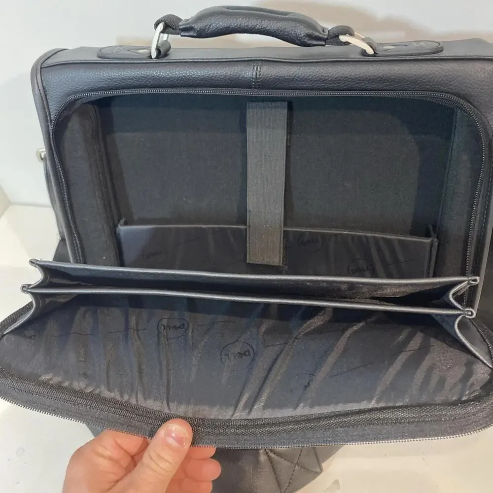 Dell Laptop Messenger Bag 13 Inch Black Leather With Padded Strap 3U624